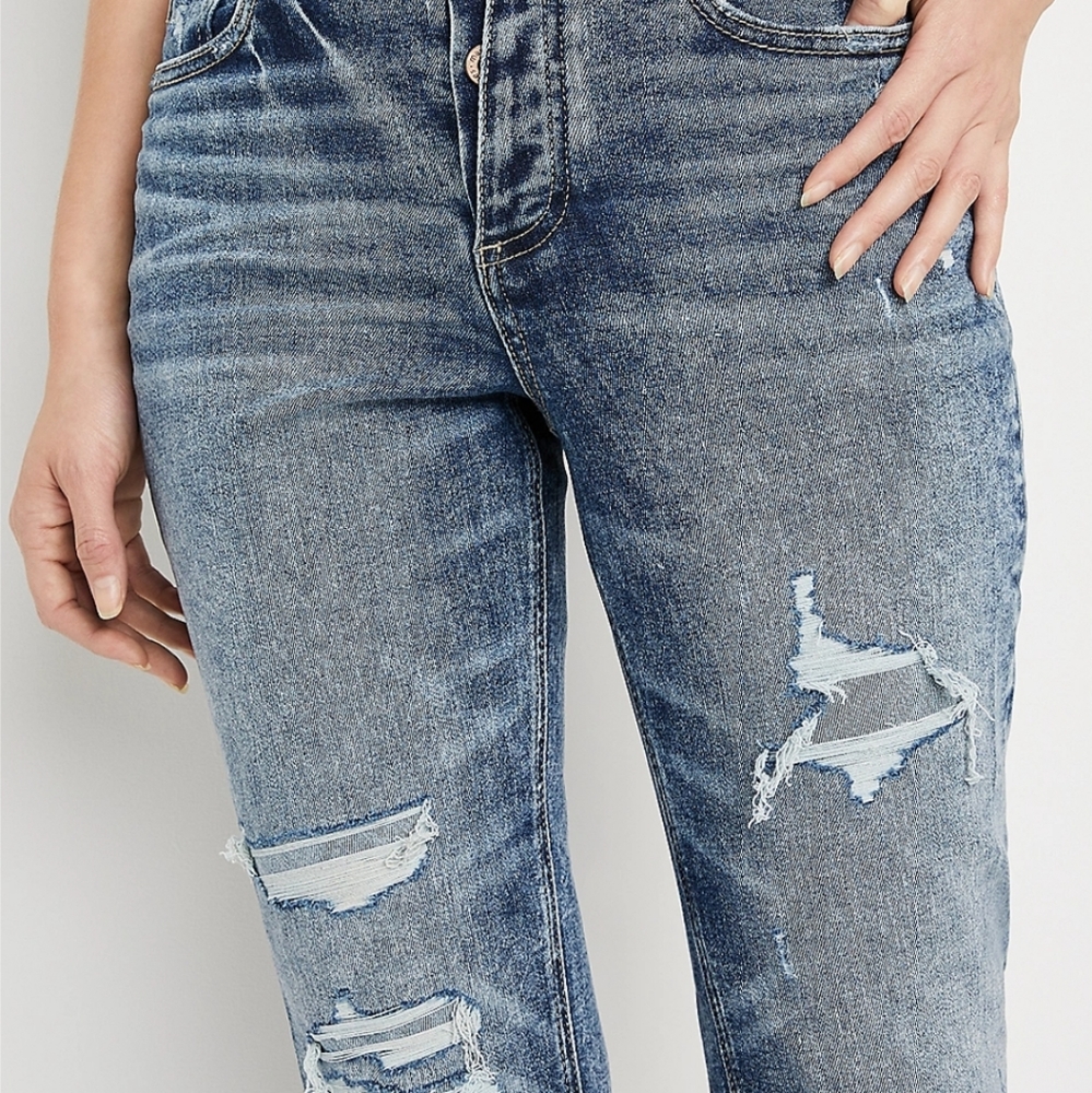 NWT Maurices boyfriend high waisted jean reprieve recycled fabric size 12 short